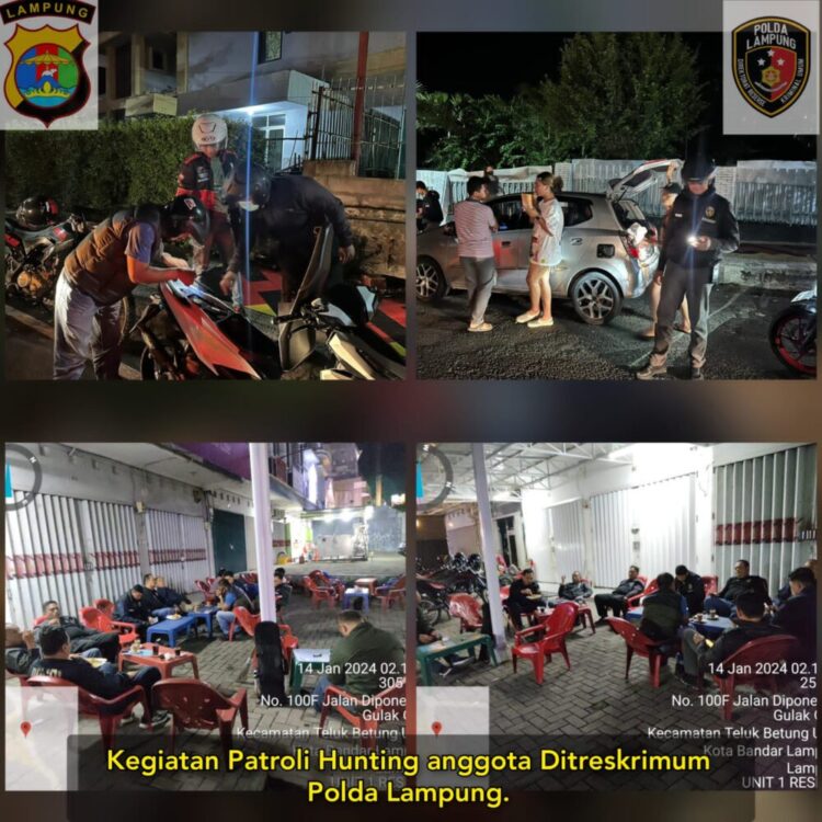 Polda Lampung Patroli Geng Motor, Tawuran, dan C3