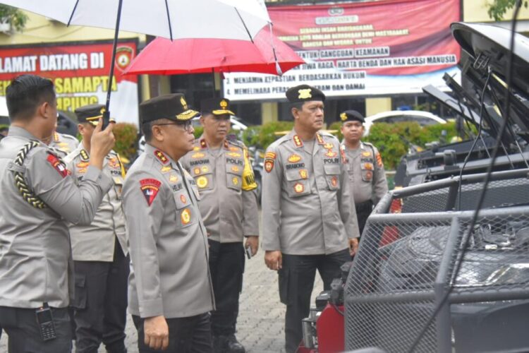 Polda Lampung Cek Kendaraan Dinas untuk Operasi Mantap Brata Amankan Pemilu 2024