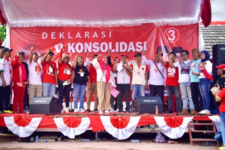 Relawan Nganjuk Bersama Siti Atikoh Deklarasi Ganjar-Mahfud Menang Satu Putaran