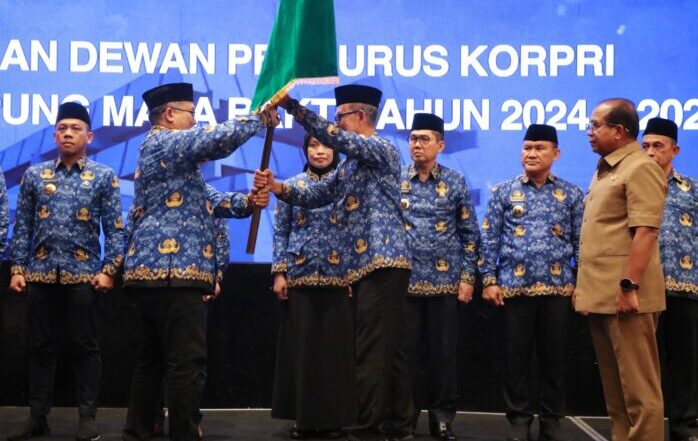Fahrizal Dikukuhkan Sebagai Ketua Dewan Pengurus Korpri Provinsi Lampung Masa Bakti 2024-2029