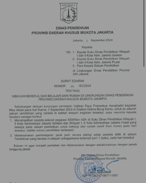 Kurangi Kepadatan Lalin, Pemprov DKI Keluarkan SE WFH Untuk ASN