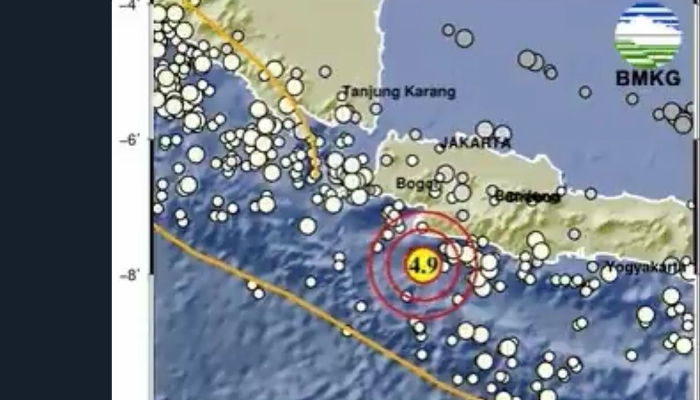 BMKG: Gempa Magnitudo 4,9 Guncang Sukabumi, Jawa Barat